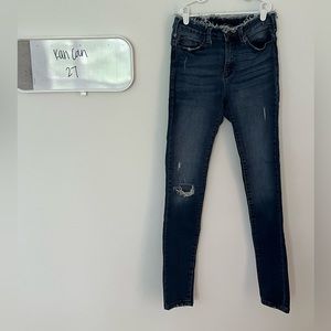 KanCan distressed indigo blue jeans size 27